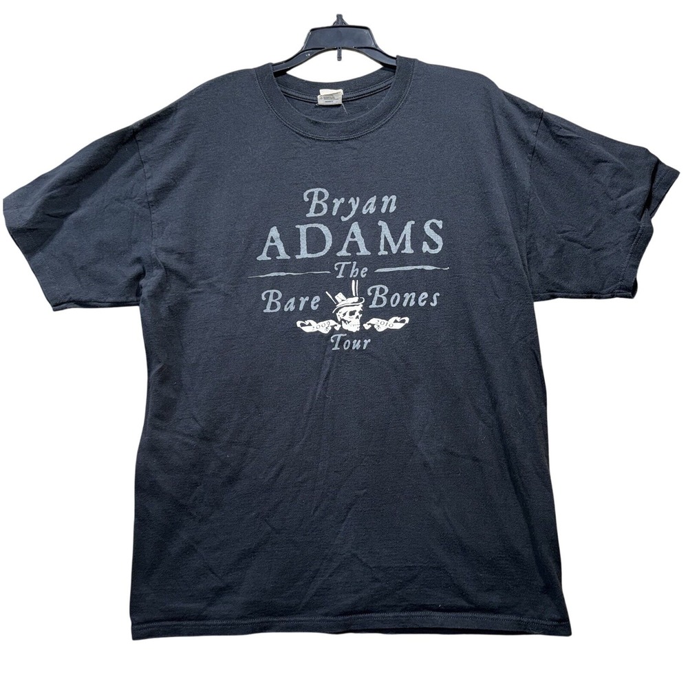 Bryan Adams The Bare Bones Tour 2010 2011 Black Graphic T-Shirt Mens XL‎ Anvil